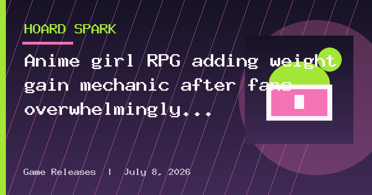 Anime girl RPG adding weight gain mechanic after fans overwhelmingly vote for it