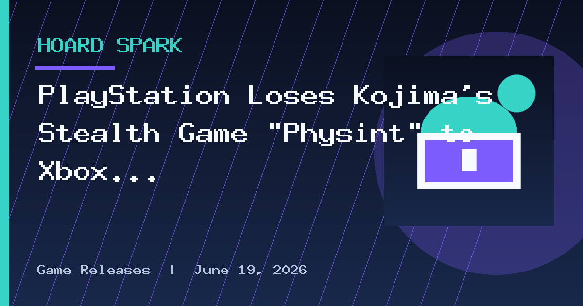 PlayStation Loses Kojima’s Stealth Game “Physint” to Xbox in New Partnership